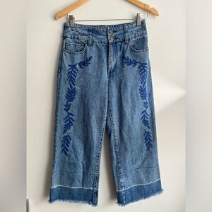 Rebecca Minkoff embroidered cropped jeans size 26